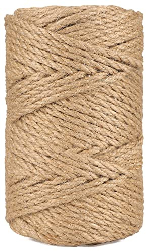 5MM Jute Rope,164Feet Strong and Heavy Duty Jute Twine, Brown Decoration Hemp Twine String for Artworks, Gardening, Bundling, Camping, Decorating, and DIY Crafting (50M/164Ft * 5MM)