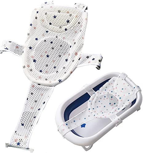 Reductor Bañera Bebé, Cojin Bañera Bebé Adaptador con Soporte Universal, Almohada Acolchada, Hamaca Transpirable y Antideslizante para Recién Nacido