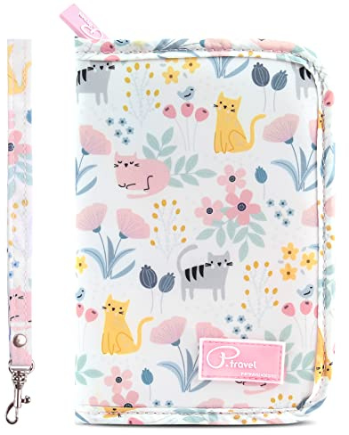 Dizdvizd Carteras para Pasaporte, Funda de Pasaporte para Documentos de Viaje, Pasaporte Familiar Organizador - Cat