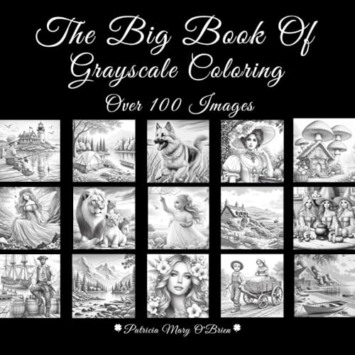 The Big Book of Grayscale Coloring: Learn the Techniques and Tips for Grayscale Coloring with Over 100 Images of Landscapes, Animals, Country Living, ... Your Canvas (Grayscale Coloring Book Series)