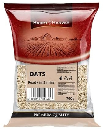 Harry Harvey Porridge Oats 700g | Wholegrain Rolled Oats Breakfast Cereal | High Fibre Slow-Release Energy for Heart Health | Ideal for Porridge, Overnight Oats, Baking & Smoothies