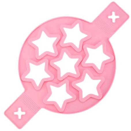 GXGM Stampo in silicone per uova fritte, per risparmiare tempo di cottura, stampo isolato per biscotti, stencil da forno per uova fai da te, cupcake, stella rosa, 1 pezzo