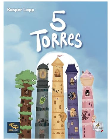 Maldito Games | 5 Torres – Juego de Cartas de Estrategia para niños y Adultos, construcción de Torres y planificación, Divertido para Familia y Amigos, 2-5 Jugadores (MLDG5TORPS)