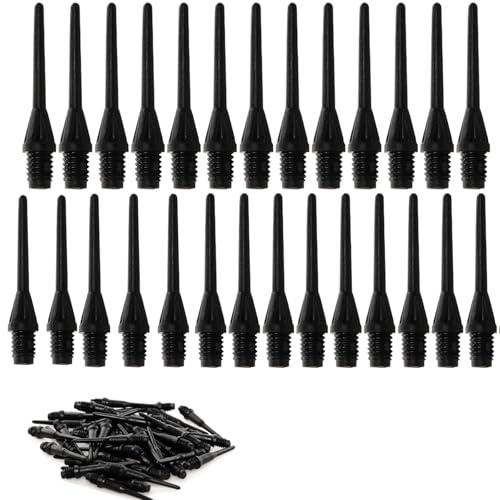 Dartspitzen Kunststoff,100 PCS Dartspitzen,Kunststoff-Darts,Soft Darts,Stabile Dartspitzen Kunststoff,Langlebig und Wasserdicht,Perfekt für Elektronische Dartscheiben,Heimgebrauch und Turniere