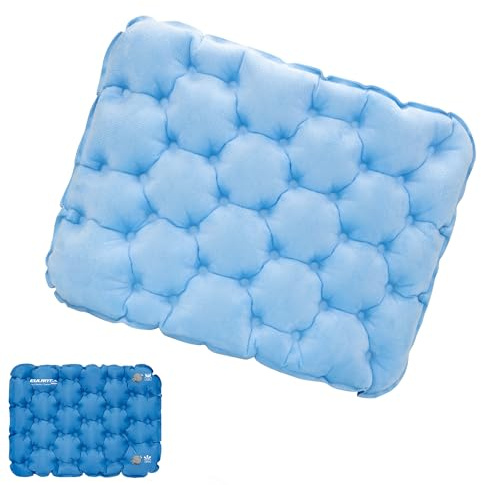 EULANT Velours Coussin de Voyage Gonflable, Imperméable Coussins de Siège pour Camping Exterieur Avion Voyages Stade Voiture Kayak Concert Plage Pelouse Chaise de Bureau,Ultraléger & Pliable