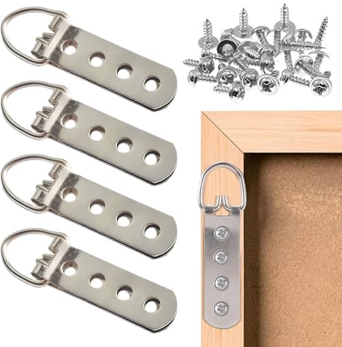 JRYXDS 4 Pezzi Attaccaglie Per Quadri Con Viti, Gancio Da Parete Per Carichi Pesanti, Ganci Quadro Per Appendere Quadri, Per Appendere Orologi, Dipinti, Opere D'Arte, Quadro, Quadro A Punto Croce