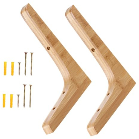 Toddmomy 2 piezas Soportes de Estantes de Madera Maciza Escuadras Triangulares Resistentes para Pared Soporte para Baldas Pesadas Adecuados para Estantes Flotantes y Racks de Flores