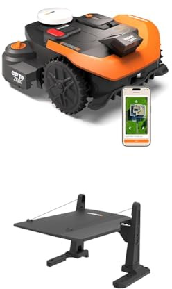 Worx Landroid Vision Cloud WR318E 2WD Robot Cortacésped con Garaje, Sin Cable Perimetral, hasta 1800 m², (Evitación de Obstáculos con IA, Navegación VSLAM + RTK Cloud, Mapeo Automático)