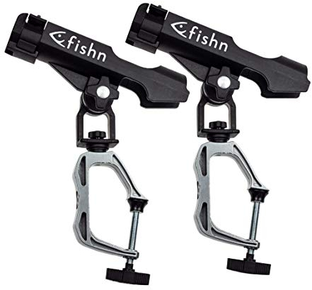 FISHN Rutenhalter Doppelpack - Fischerboot/Boot Ruten-Halter - stabil - Einfache Handhabung und leicht Einstellbar - 360 Grand - Angelrute -Rutenhalter für Angelboot, Fischerboot, Boot (2x)
