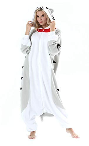 SAMGU Unisexe Adulte Pyjama Animaux Cosplay Halloween Carnaval Costume Party Vêtements de Nuit Gray Cat XL