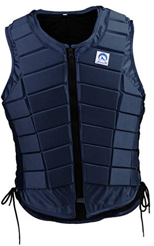 Injoyo Equitation Gilet de Protection Sécurité Veste du Corps pour Adulte - Bleu foncé, L Femmes