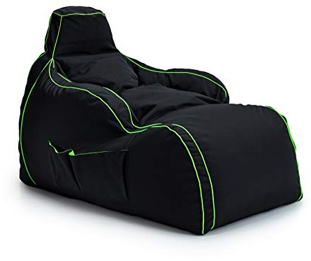 Game Over Video Gaming Bean Bag Lounger Chair | Indoor Living Room | Side Pockets for Controllers | Headset Holder | Ergonomic Design for Relaxed Gamer (Fel Magic)