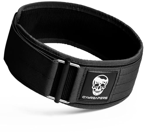 Gymreapers Ceinture d'Haltérophilie à Verrouillage Rapide pour Bodybuilding, Powerlifting, Cross Training - 4 pouces de Néoprène avec Boucle Métallique (Noir, Petit)
