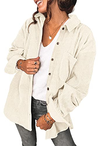 Saslax Soft Chemise Button-Down Femme, A-Beige, Medium
