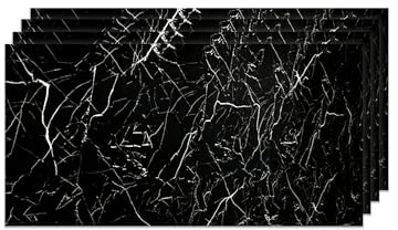IZODEKOR Marble Look Wall Cladding -4 Pcs 120x60cm- Wall Panel for Bathroom, Kitchen & Bedroom, Alternative to Bathroom Tile, Shower Wall Panels, Granite Effect PVC Cladding | Tidal Wave