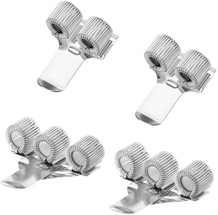 JJiaoLinin Stainless Steel Pen Holder with Pocket Clip, 4 PCS Pen Clips with Double & Triple Holes, for Notebook and Clipboard with Spring Fits Almost All Pen Size, Ideal for Doctors/Nurses/Pilots