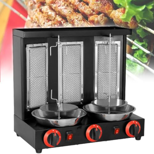 ZXSYYDS Máquina De Kebab,Horno Asador Giratorio De 360 °,Máquina De Parrilla Vertical Doner Kebab,Máquina De Utensilios De Cocina para Barbacoa para Restaurante,Black-B