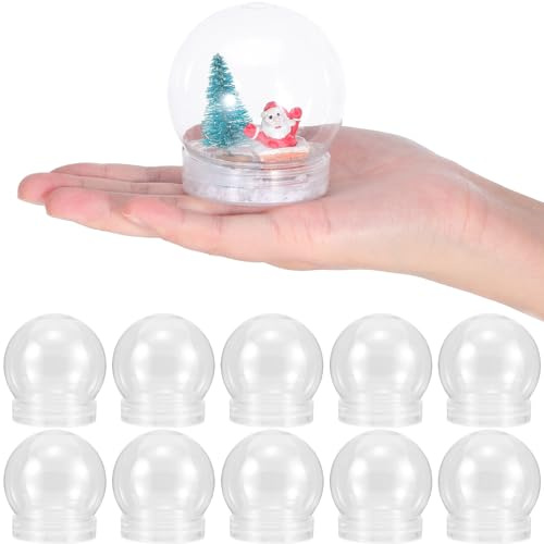 AOKWAWALIY 10St DIY Snöglob Liten Klot Snöglob Kit Snöglober Snöglober För Vuxna Unika Tomma Plast För Tjejer Jul Diy-Glober