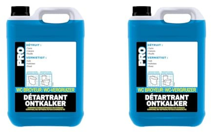PRO - Détartrant Broyeurs Professionnel, Toilette et Sanitaires, Calcaire - 5 L (Lot de 2)