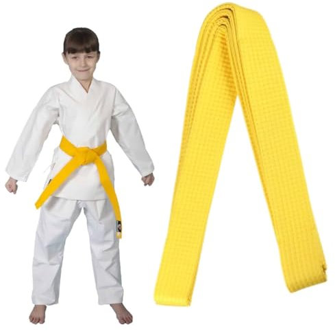 COYUN 1 pcs 220cm Gelber Taekwondo-Gürtel, Judo gürtel Judo Karate Gürtel Belt Kampfkunst Karate Judo Taekwondo Belts Professioneller Karate Aikido Belt für Kinder Erwachsene Kampfsportgürtel