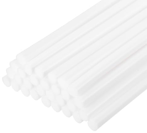 sourcing map Mini bastoncini per colla a caldo, 20,3 x 0,7 cm, bastoncini di colla a caldo per pistola per colla, bianchi, 30 pezzi