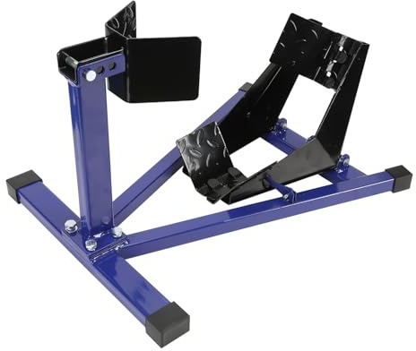 Vkechh Soporte de montaje para motocicleta, 1 pieza abrazadera de rueda delantera de motocicleta, balancín de motocicleta para remolque, soporte de transporte de rueda delantera, balancín de