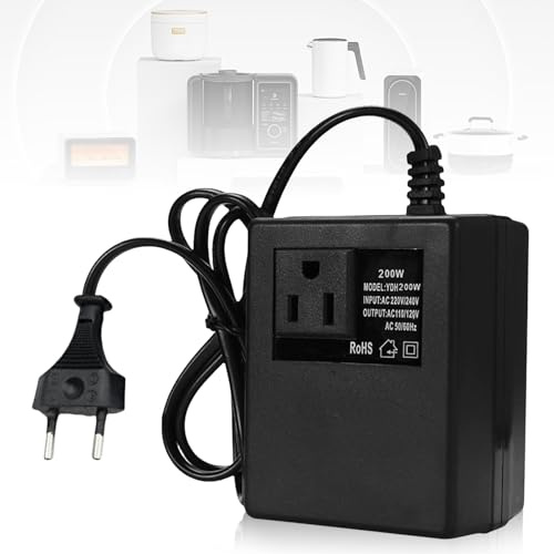 Convertidor de Voltaje de 200 W, 220 V a 110 V, Adaptador Reductor de Corriente para Viajes, Regulador de la UE