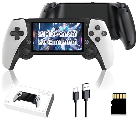 M25 Console di gioco portatile retrò,20000+ giochi,20+ emulatori,sistema EmuELEC,console emulatore portatile con schermo LCD HD da 4,3 pollici,console di videogiochi portatile da 3000 mAh (64 G)