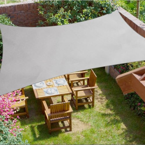CIXMUS Tenda a Vela Ombreggiante 4x5m Impermeabile Anti-UV Rettangolare, Vela Parasole in Tessuto Oxford 420D Alta Densità, Telo per Esterno, Giardino, Balcone, Terrazzo, Corde Incluse