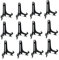Tincogo Supports pour Assiettes en Plastique - Lot de 12 Chevalets Présentoirs pour Assiettes Décoratives, Cadres Photos et Plaques - Hauteur 14,5 cm (6 pouces) - Noir