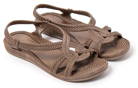BRASILERAS Sandalias Planas Esmirna para Mujer | Sandalia plana, diseño ligero, suela flexible, looks casuales, vacaciones, paseo, playa y uso diario