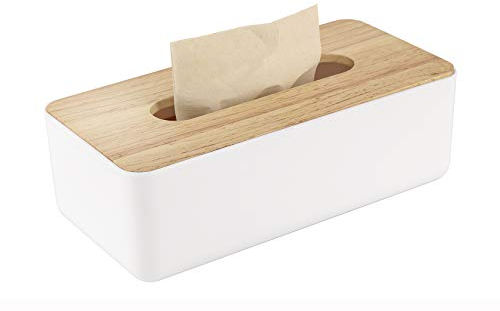 Kosmetiktücher Box aus Holz,26x13x9cm Taschentuchspender,Praktische Tücherbox,Rechteckige Tissue Box für handelsübliche