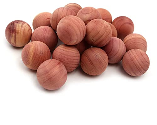 Hsthe Sea 20 stycken Naturliga cederbollar Aromatiska röda cederbollar Träbollar Anti Moth Freshener Deodoriser för Garderober Kläder Förvaring Låda Garderob Freshener Tillbehör
