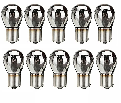 PNNNU 10Pz BAU15S 581 Lampada di Arresto PY21W Indicatore di Direzione per Auto 21W Indicatori di Direzione Cromate Lampadine Color Ambra 12V