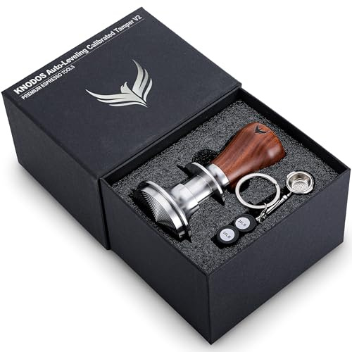 KNODOS 53,3 mm, manomissione per macchina da espresso, perfetta vestibilità con cestino Portafilter serie Breville da 54 mm, con manico in legno a molla, regolabile, per caffè bar