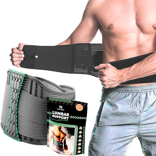 NativoDex Faja Lumbar Hombre y Mujer - Soporte Especial Lumbar y Espalda Baja - Cinturón Soporte Lumbar con Doble Ajuste (L)