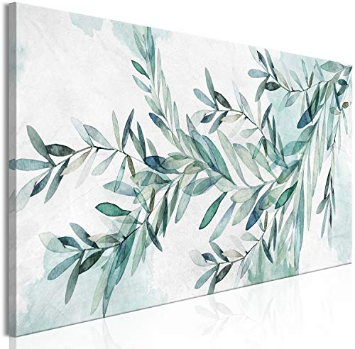 murando - Akustikbild Blätter 150x50 cm 1 tlg Bilder Akustikschaum Schallschutz Kunst Akustikpaneele Wandpaneele Schalldämmung Wandbild Schallabsorber Pflanze Botanik Grün wie gemalt b-C-0780-b-a