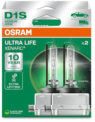 OSRAM XENARC® ULTRA LIFE, D1S, lámparas de faros de xenón, caja plegable colgante (2 lámparas)