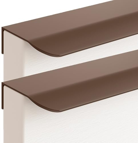 JIALUO0318 Invisibile Maniglie Lega di Alluminio Nascoste per Armadio Maniglie per Mobili Maniglia Cucina Maniglione per Porta Pomolo per Mobile 2 Pezzi (Marrone,Length 600mm)