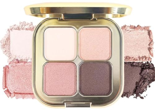 Muorruo Paleta de Sombras Nude Champagne Brown con 4 Colores, incluye Espejo, sombra de ojos en polvo natural y neutra para mujeres maduras, de larga duración, apariencia natural, ligera, 01