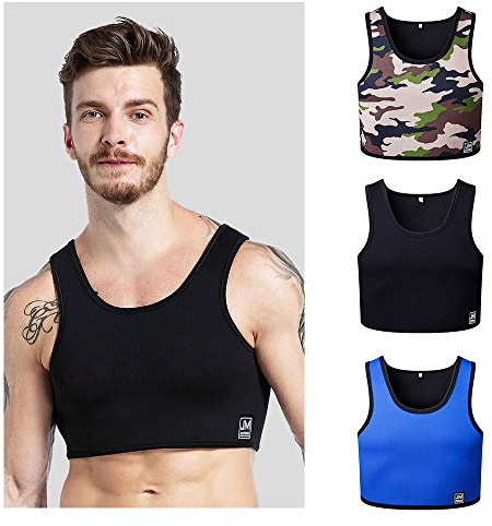 JOCKMAIL Men Neoprene Fitness Vest Waist Trainer Weight Loss Slimming Body Shaper Trainer Top Sport Fitness Tank Top (Small/Medium, Black)