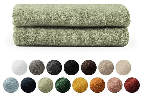 Blumtal Premium Frottier Handtücher Set 2 teilig 100% Baumwolle - Oeko-TEX zertifiziertes Towel 2X (50x100 cm) - Ultra saugstarkes Frottier Handtücher Set waschbar °60 - Towel - Handtuch Grün