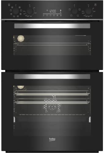 Beko RecycledNet® BBDM243BOC Built In Electric Double Oven - Black/Glass - A/A Rated