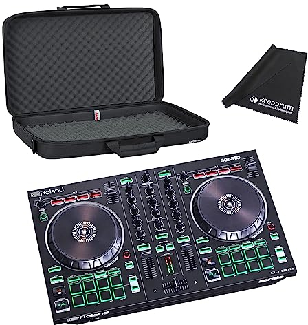 Roland DJ-202 2-Kanal 4-Deck USB-DJ-Controller + Gator Tasche + keepdrum Mikrofasertuch