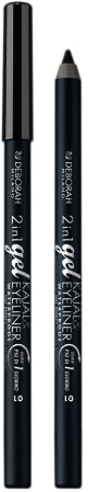 Deborah Milano - Matita Occhi 2 in 1 Gel Kajal e Eyeliner, Waterproof fino a 24H, Lunga Durata, Pigmenti Intensi e Texture Burrosa, Dona uno Sguardo Intenso e Definito, 01 Black, 1.21 gr