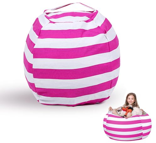 Wnddle Sacchetto di immagazzinaggio per giocattoli, a strisce, da 38, peluche per vestiti, giocattoli e tutti i giorni