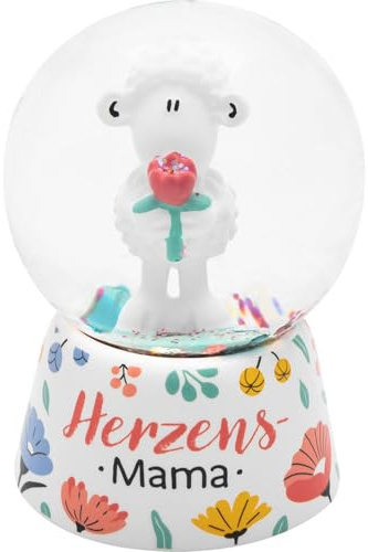 Sheepworld Traumkugel Motiv Herzensmama | Schneekugel zum Schütteln, Höhe 6,5 cm, Polyresin | Geschenk für Mama, Muttertag, Geburtstag | 73903