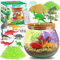 D-FantiX Dinosaur Toys Light Up Terrarium Kit for Kids Age 3+, LED Dino Night Light, DIY Arts and Crafts Science Projects Kit, Birthday for Boys