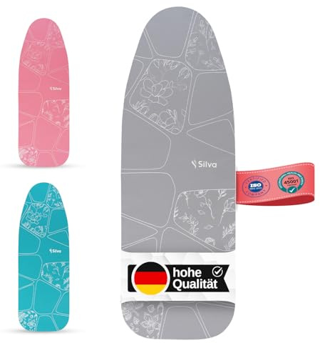 Silva Funda Tabla de Planchar 117x37 cm – 100% Algodón con Espuma 5 mm Antideslizante – Revestimiento Termorreflectante Triple Capa – Universal y Duradera – Apta para Planchas de Vapor – Gris (M)