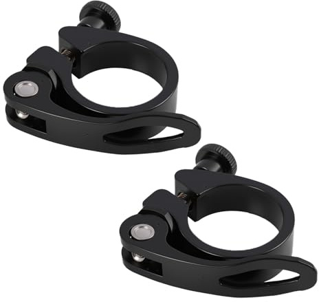 2 Pièces Collier de Selle de Vélo en Alliage d’Aluminium, Pince de Serrage pour Tige de Selle 31,8 mm, Léger Résistant Facile à Installer pour VTT Vélo de Route BMX DH